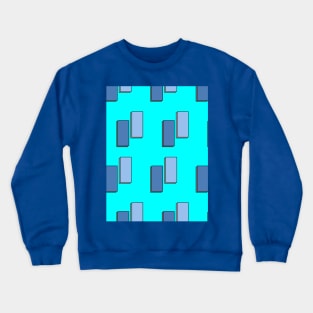 Blue quadrangles on a bright background, geometry Crewneck Sweatshirt